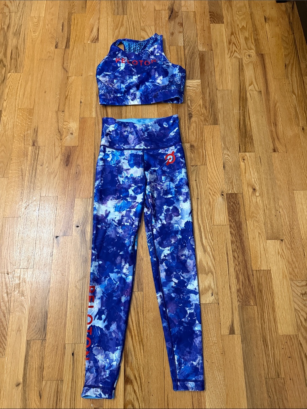 Peloton Blue Tie-Dye Workout Set - Bra & Leggings
